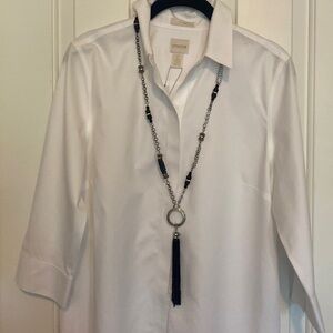 Black and Silver Tassel Necklace